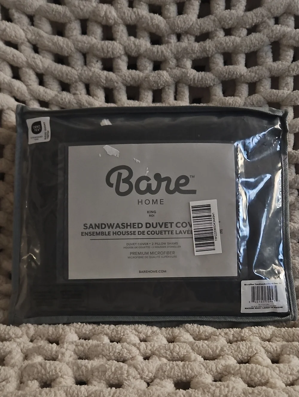 Bare Home Sandwashed Duvet Cover Black King Size Premium Microfiber